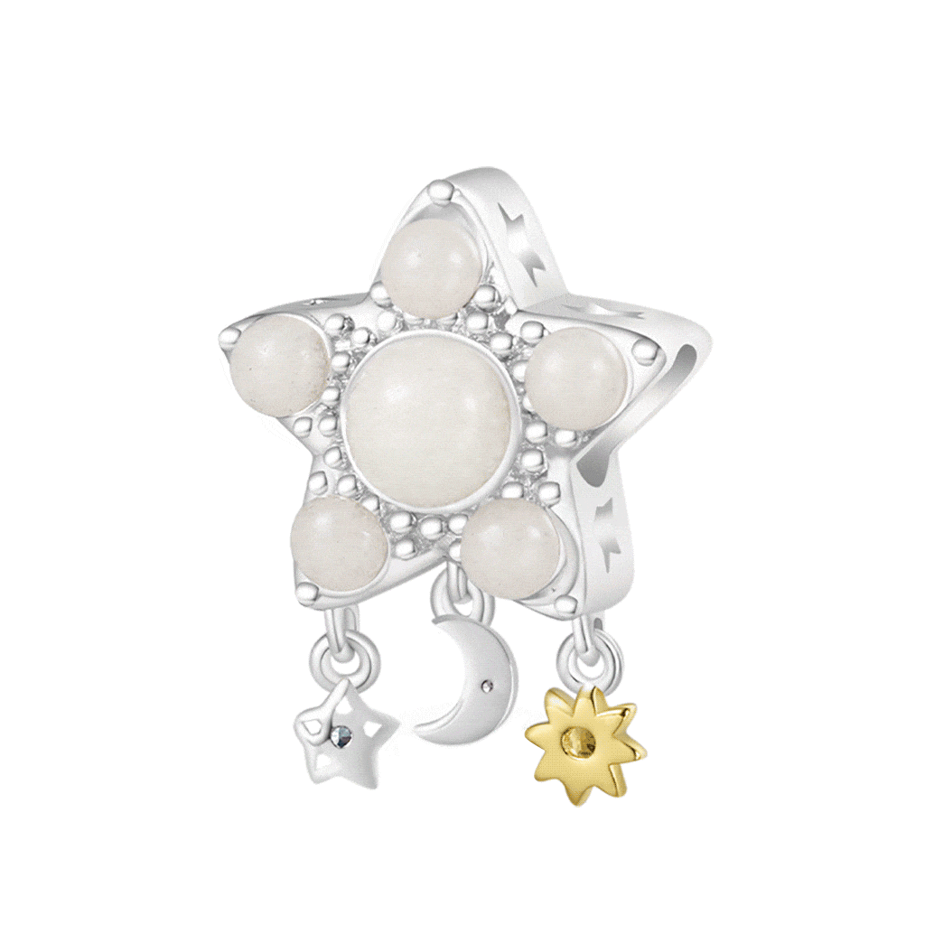 Gnoce Star Moon Glow-in-the-Dark Pendant Dangle Charm_1