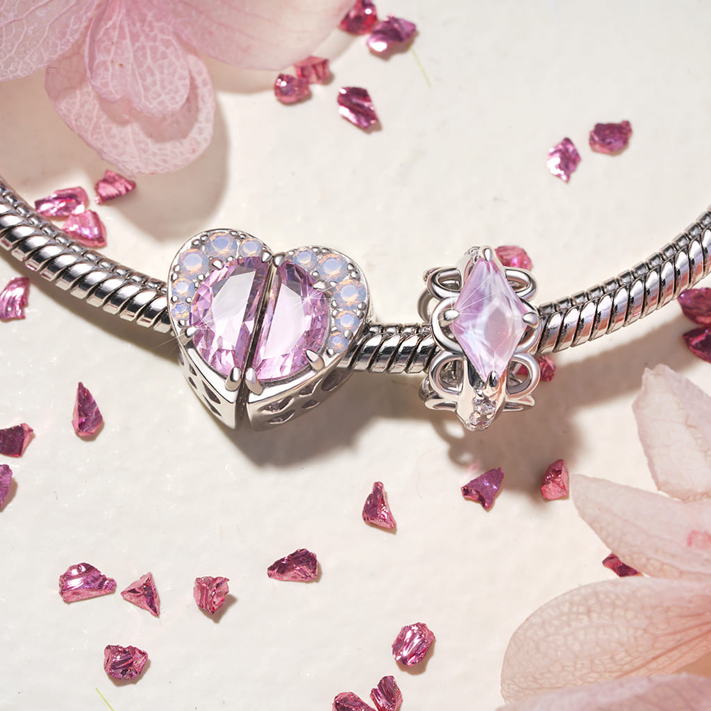 Gnoce Pink Sisters Heart Charm_3