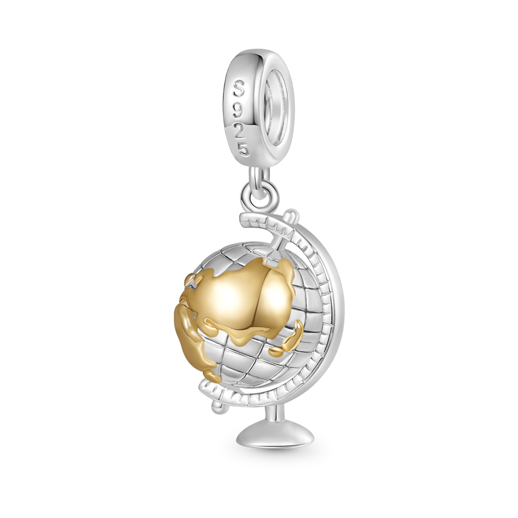Gnoce Spinning World Globe Pendant Dangle Charm_2