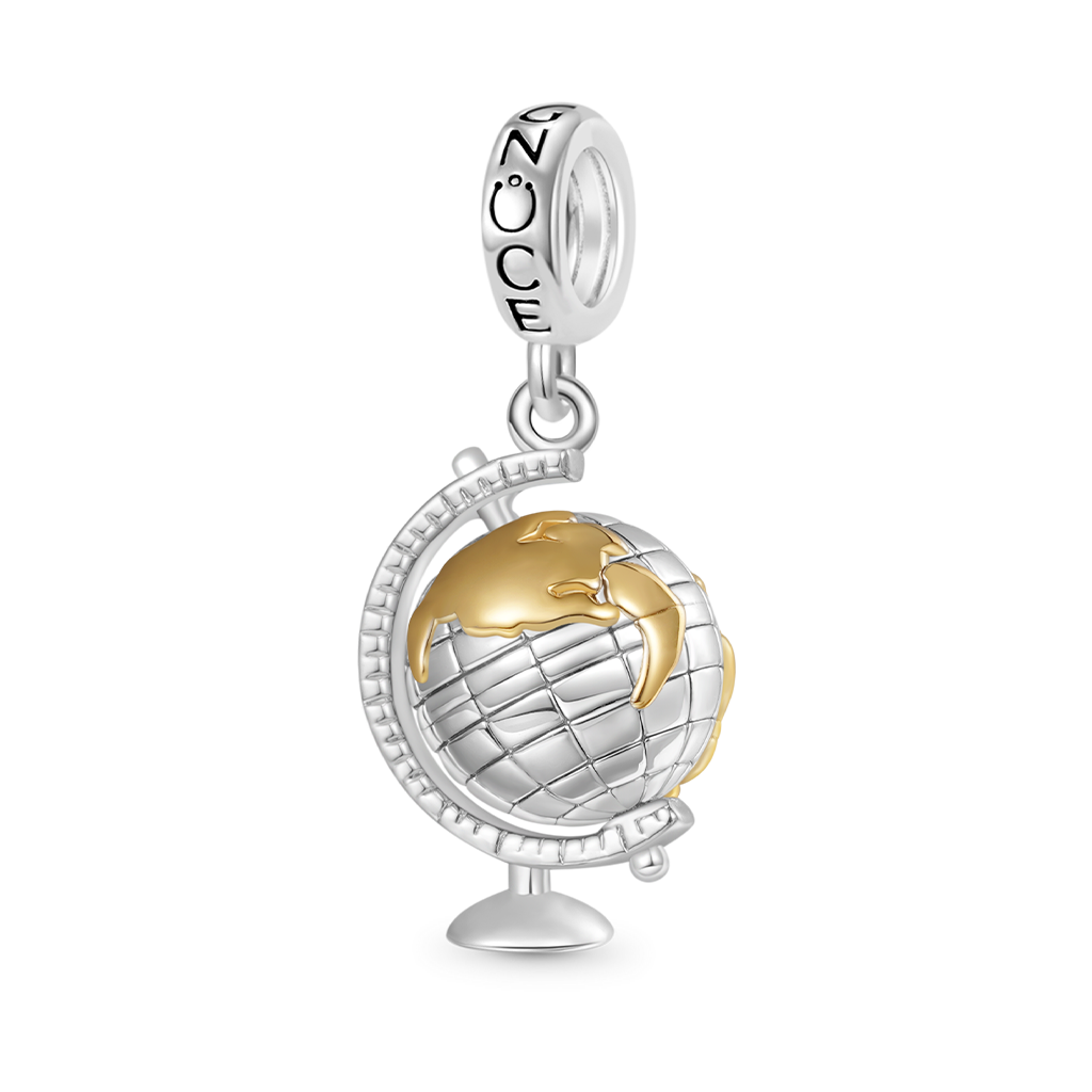 Gnoce Spinning World Globe Pendant Dangle Charm_1