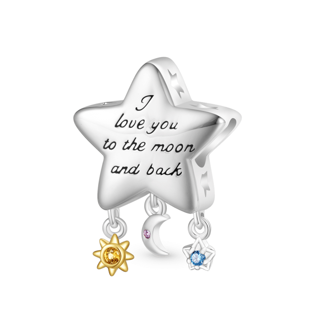 Gnoce Star Moon Glow-in-the-Dark Pendant Dangle Charm_2