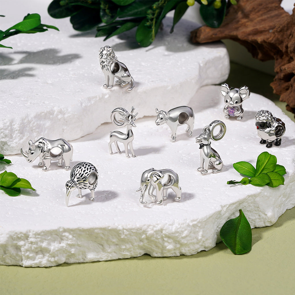 Gnoce South Africa Animal Rhinoceros Charm_3