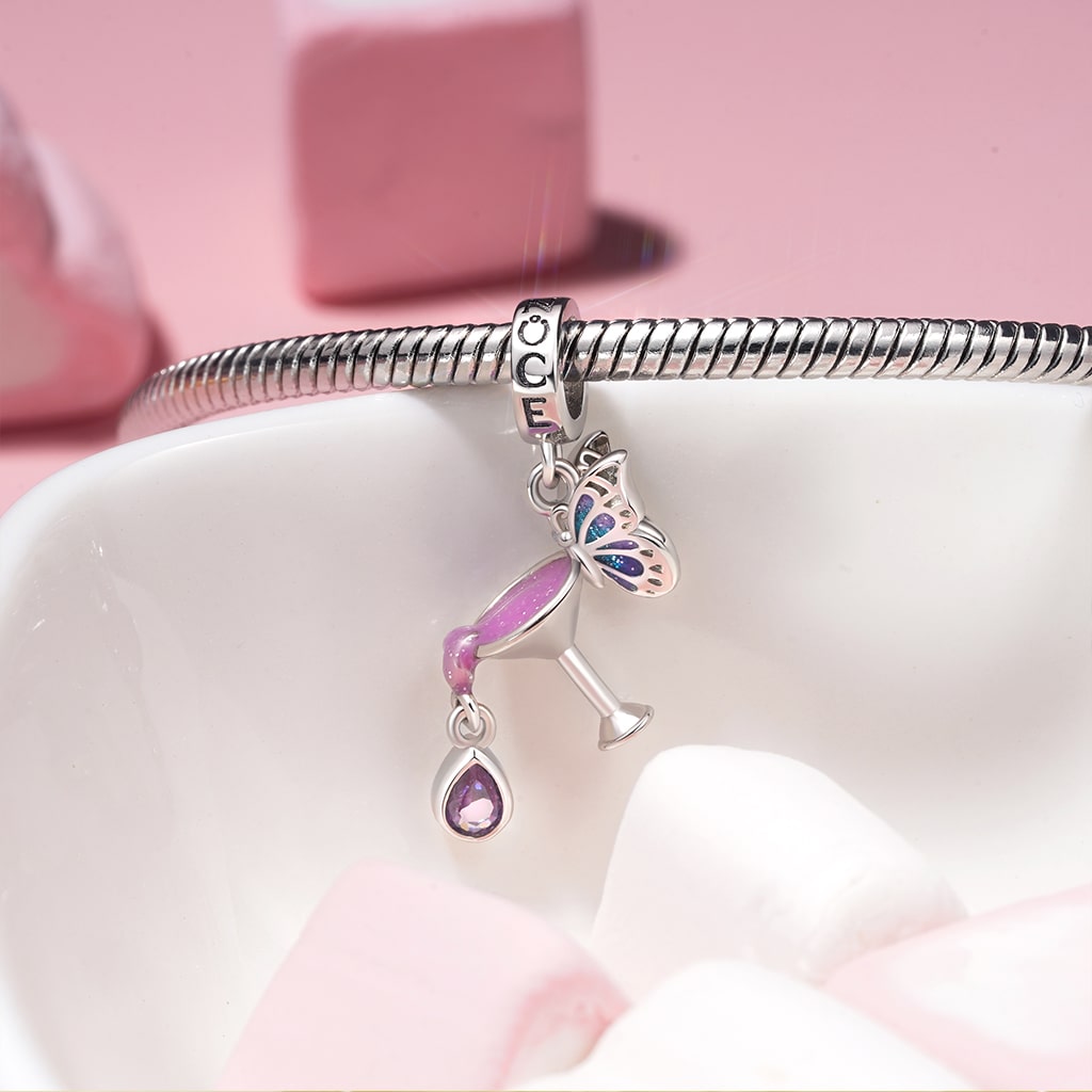 Gnoce Cocktail Butterfly Pendant Dangle Charm_3