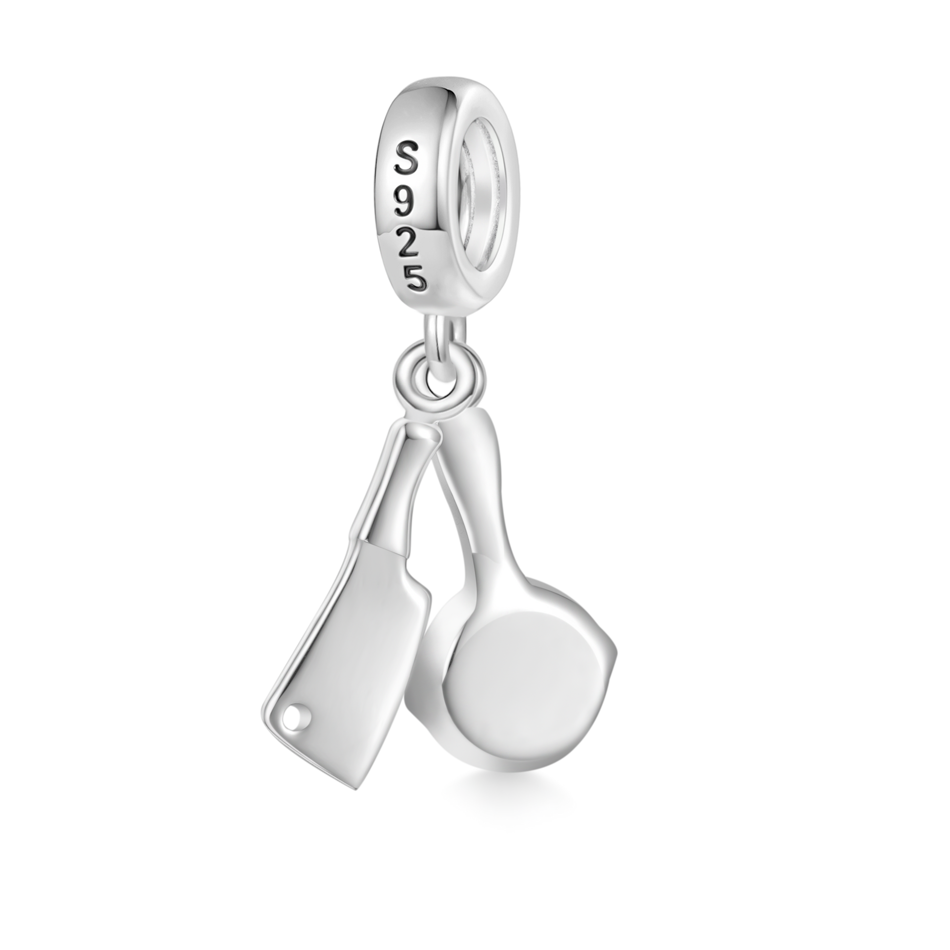 Gnoce Kitchenware Frying Pan & Knife Pendant Dangle Charm_2