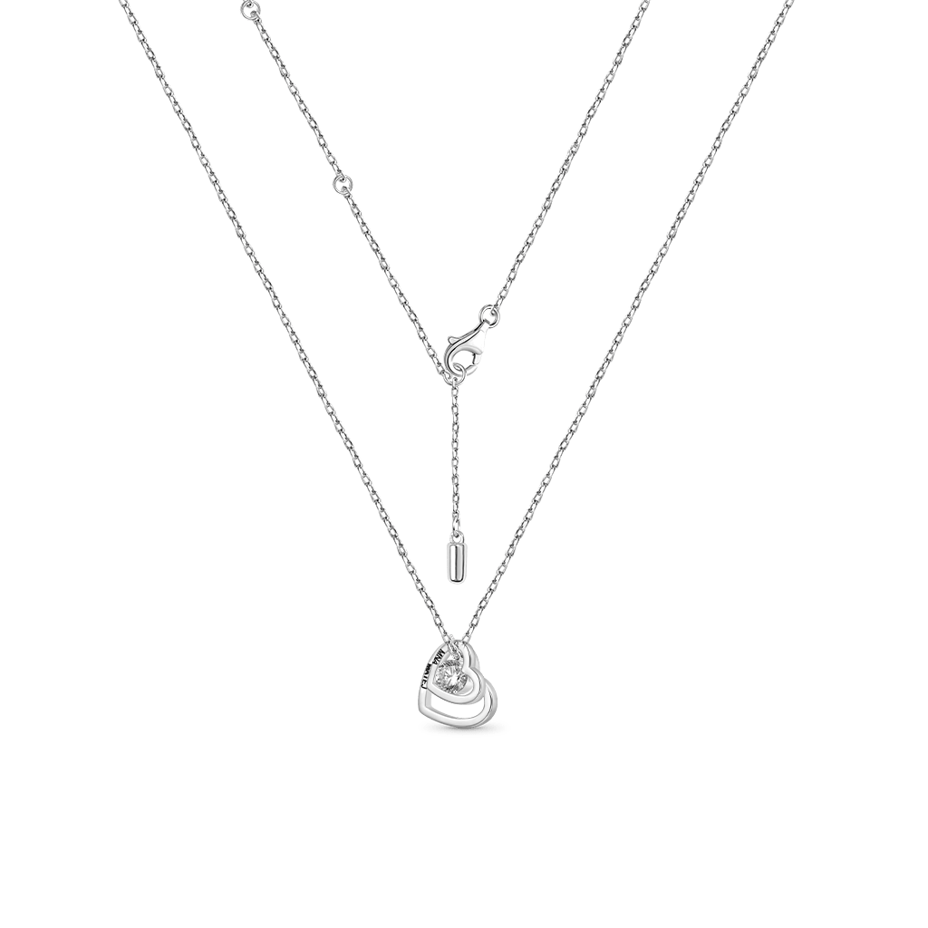 Gnoce Valentine's Day Gift Double Love Engravable Necklace_4