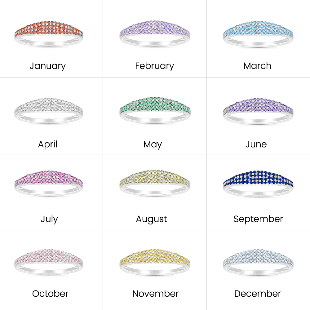 Gnoce Yellow Diamond Pave Birthstone Band Ring_3