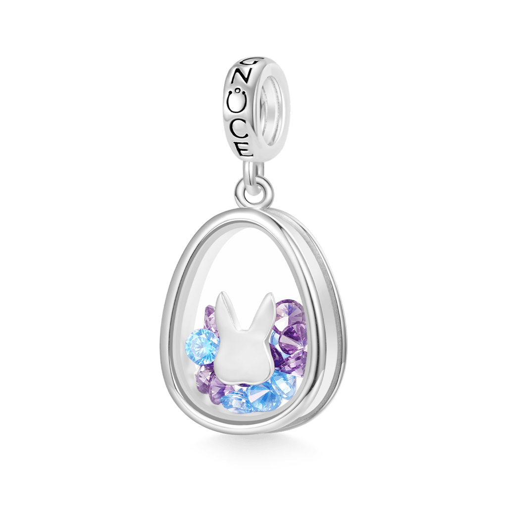 Gnoce Easter Bunny Egg-shaped Pendant Dangle Charm_1