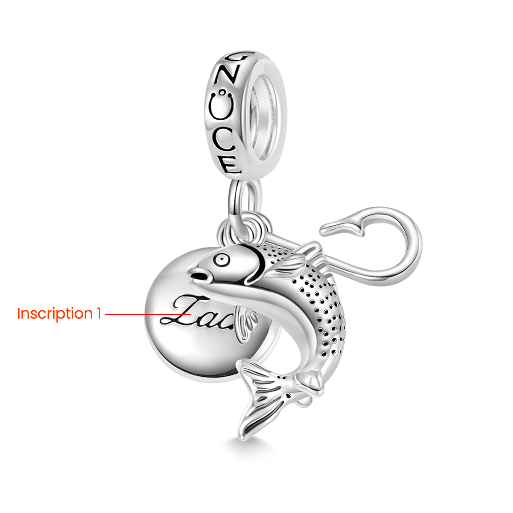 Gnoce Engravable Fish Plate & Fish Hooks & Fish Pendant Dangle Charm_2