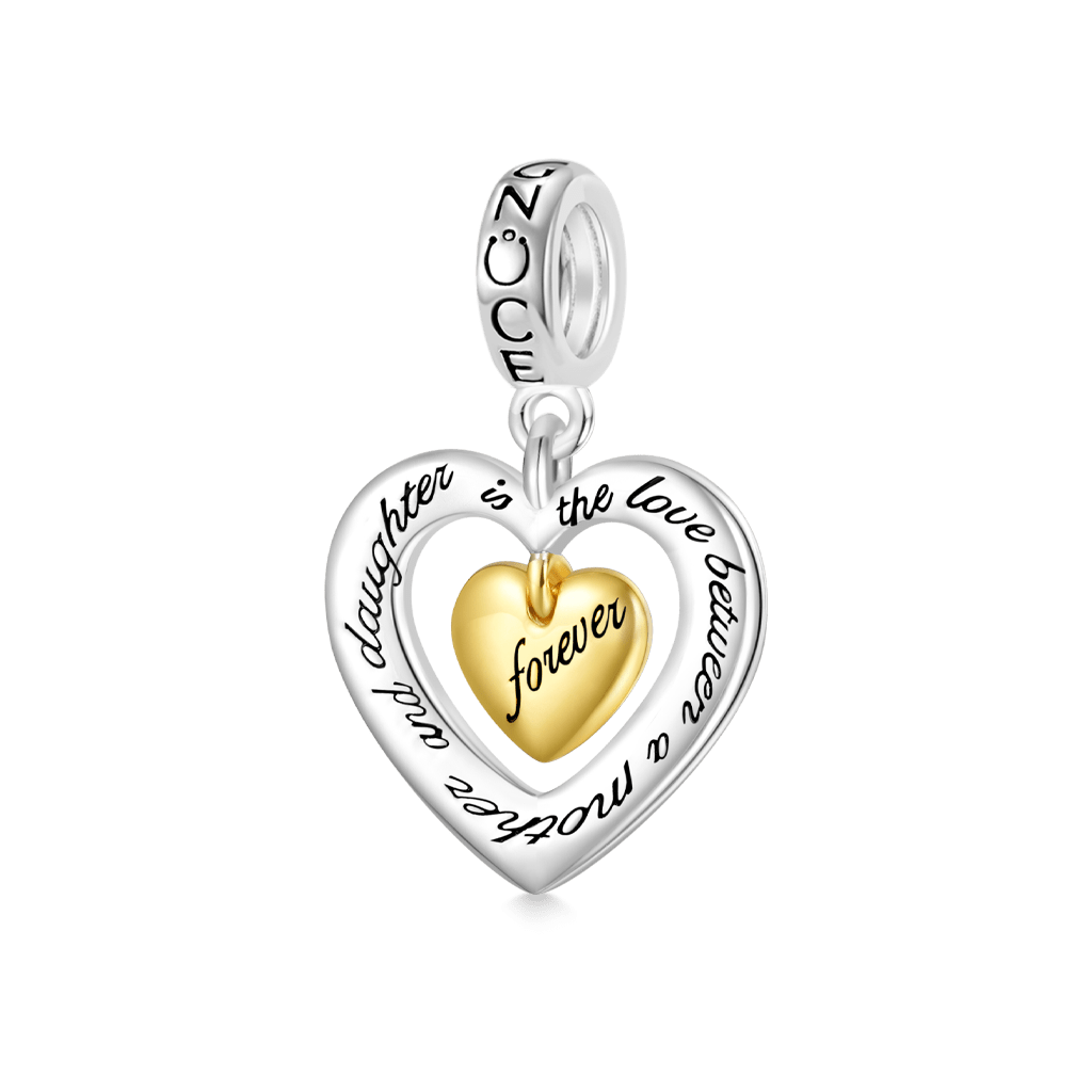 Gnoce Personalized Initial Letter Forever Heart Pendant Dangle Charm_1