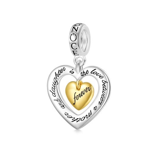Gnoce Personalized Initial Letter Forever Heart Pendant Dangle Charm_1