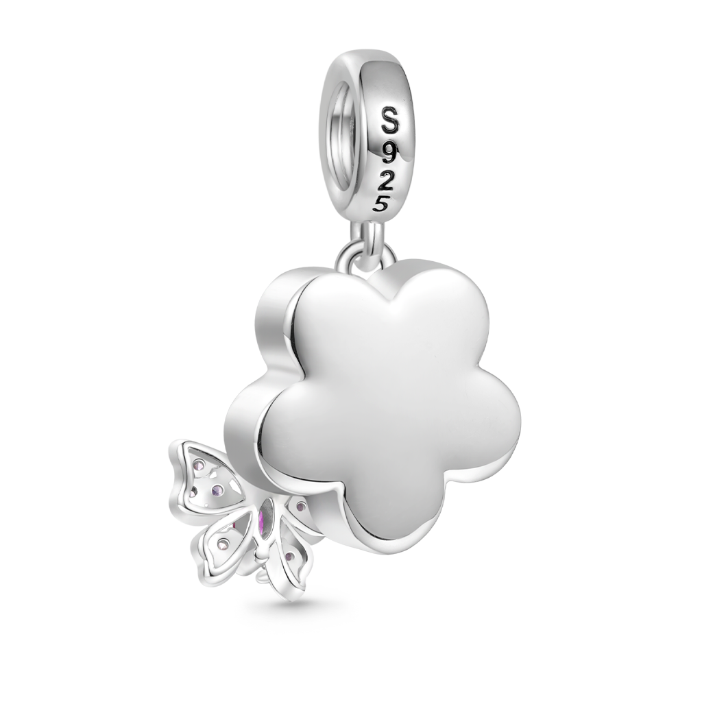 Gnoce Transparent Plum Butterfly Pendant Dangle Charm_2