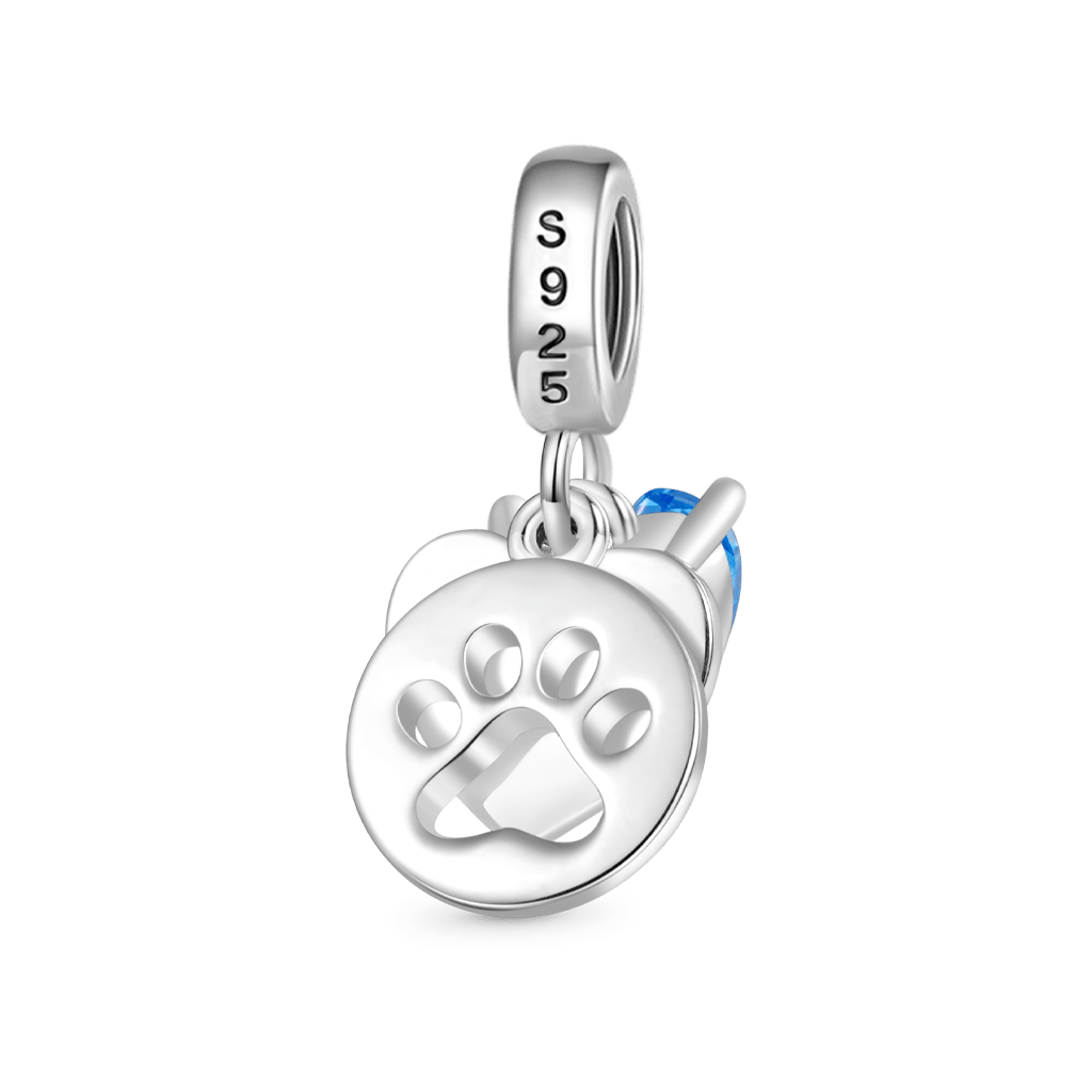 Gnoce Personalized Initial Letter Pet Love Birthstone Pendant Dangle Charm_3