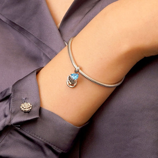 Gnoce Personalized Initial Letter Pet Love Birthstone Pendant Dangle Charm_6