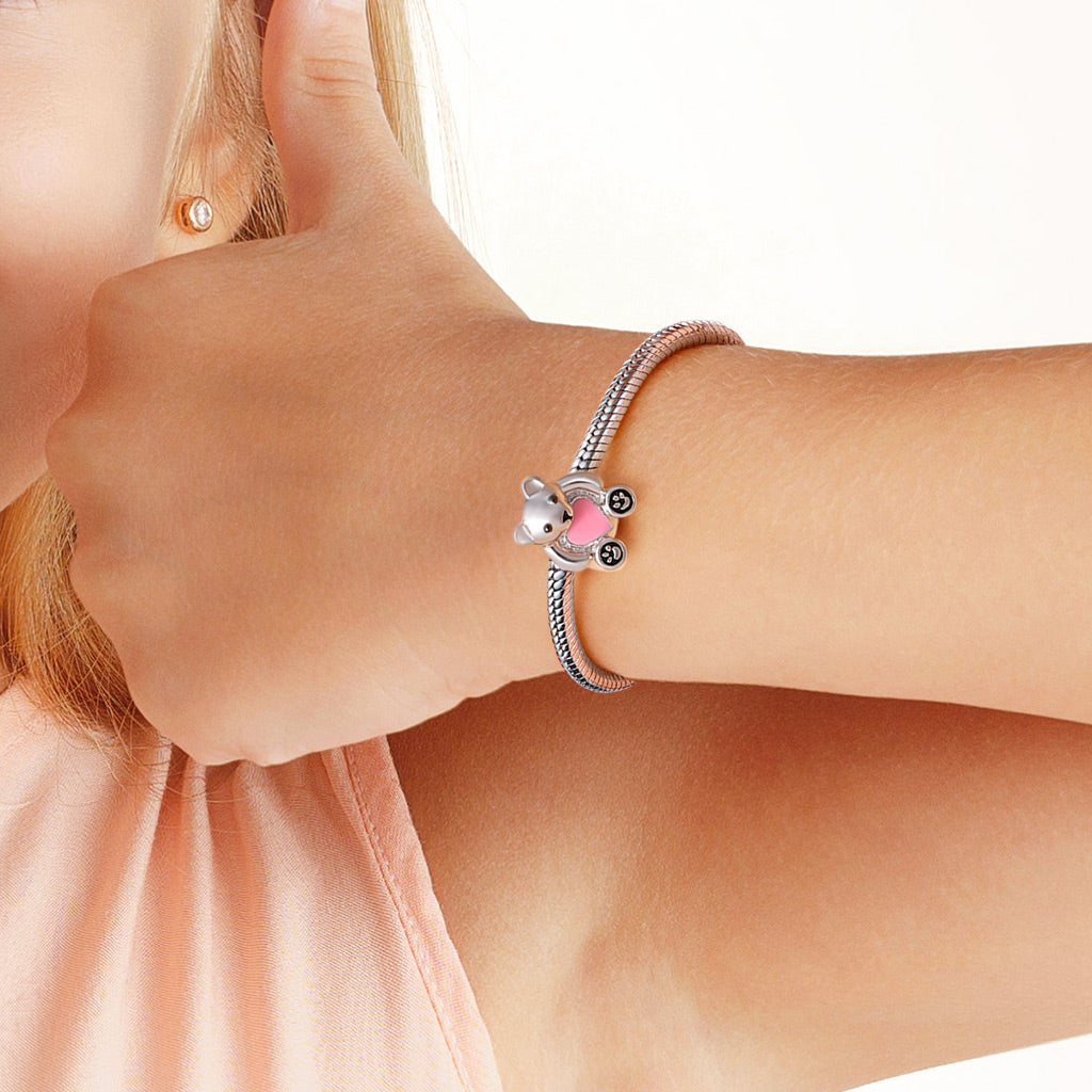 GNOCE " My Heart is Always with You" 925 Sterling Silver Bear Charm Gift for Her_4