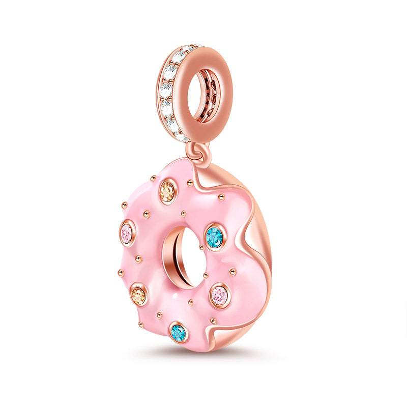 Gnoce "Everything's Gonna Be Alright" S925 Sterling Silver 18K Rose Gold Plated Donut Pendant Charm_2
