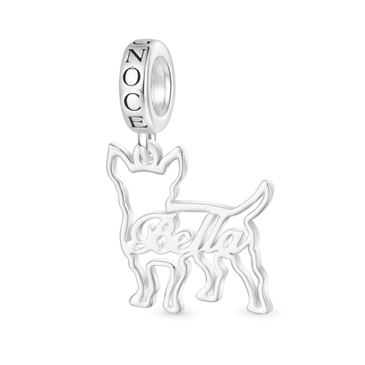 Gnoce Engravable Chihuahua Pendant Dangle Charm_1