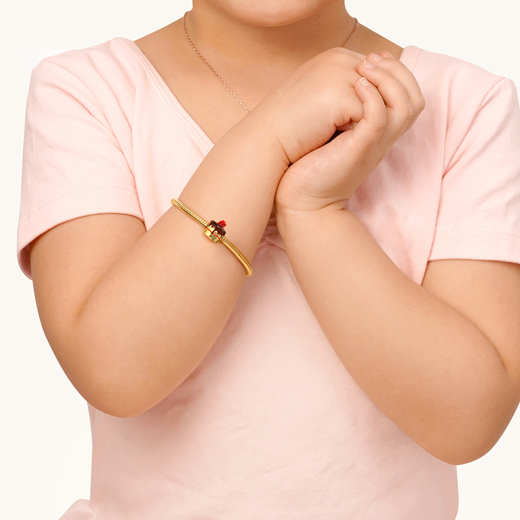 Strawberry Chocolate Cake Charm Bead Sterling Silver 18k Gold Plated_3