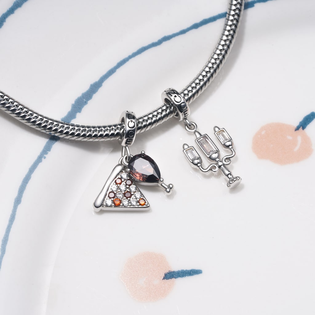 Gnoce Pizza Chicken Leg Pendant Dangle Charm_3
