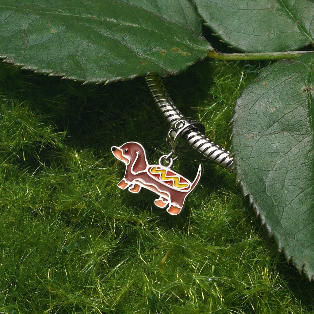 Gnoce Dachshund Pendant Dangle Charm_3