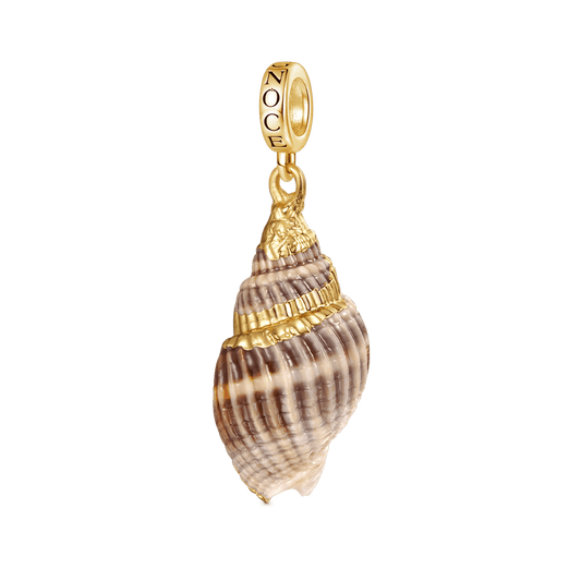 Gnoce 18k Gold Plated Natural Ocean Shell Pendant Dangle Charm_1