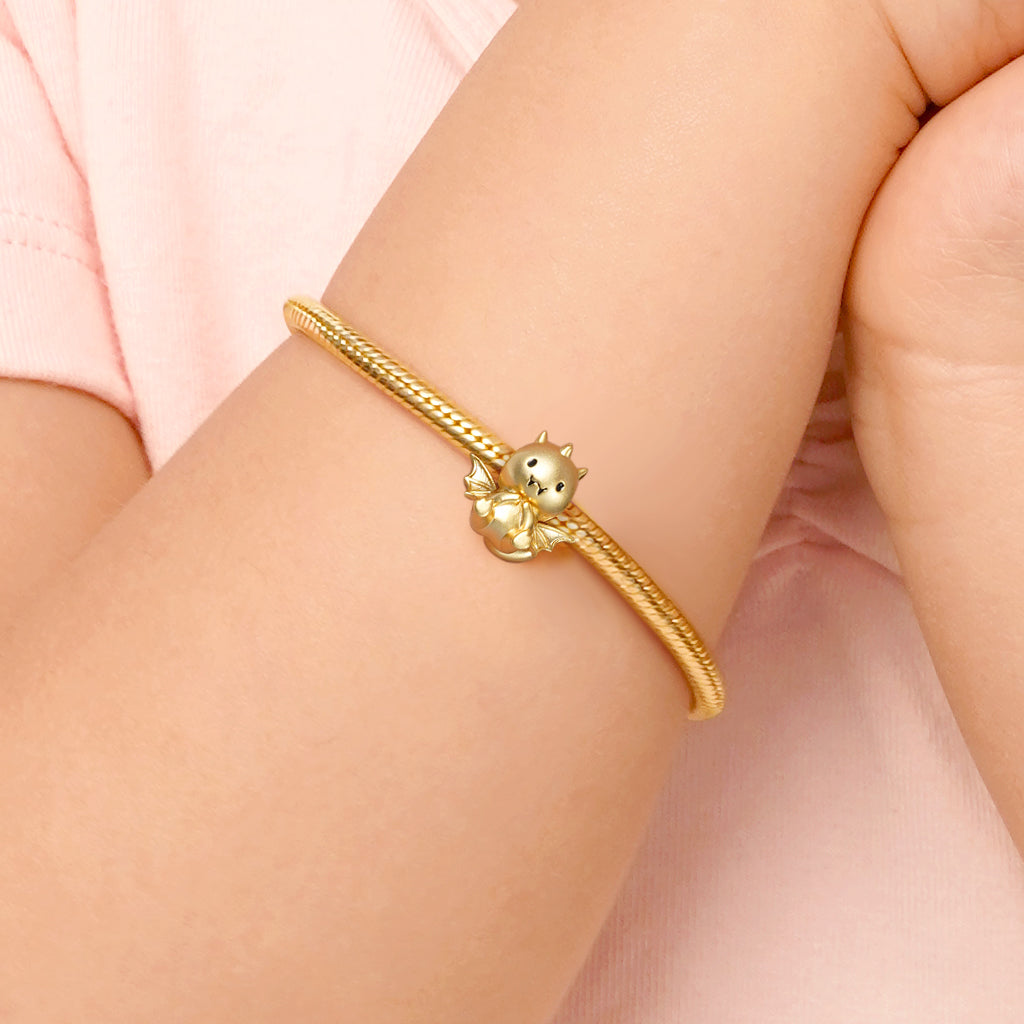Cute Dragon Charm Bead Sterling Silver 18K Gold Plated_3