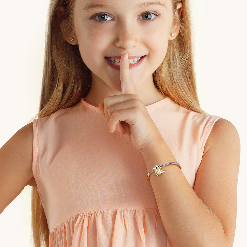 Jellyfish Embraces Heart Gemstone Charm Bead 925 Sterling Silver_3