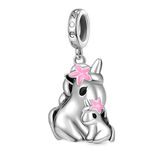 Gnoce Embrace Love Sakura Unicorn & Baby Pendant Dangle Charm_1