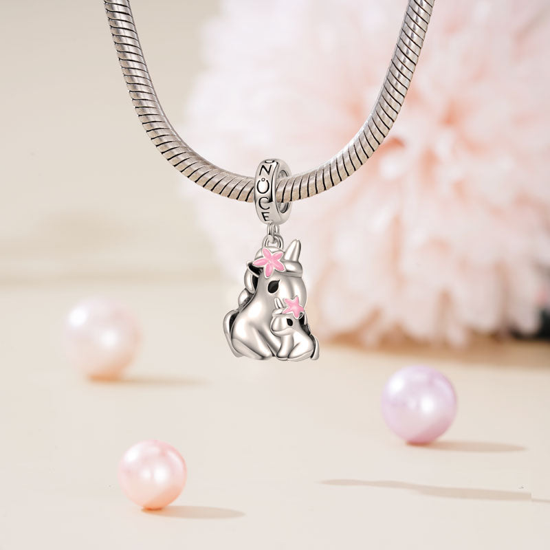 Gnoce Embrace Love Sakura Unicorn & Baby Pendant Dangle Charm_2