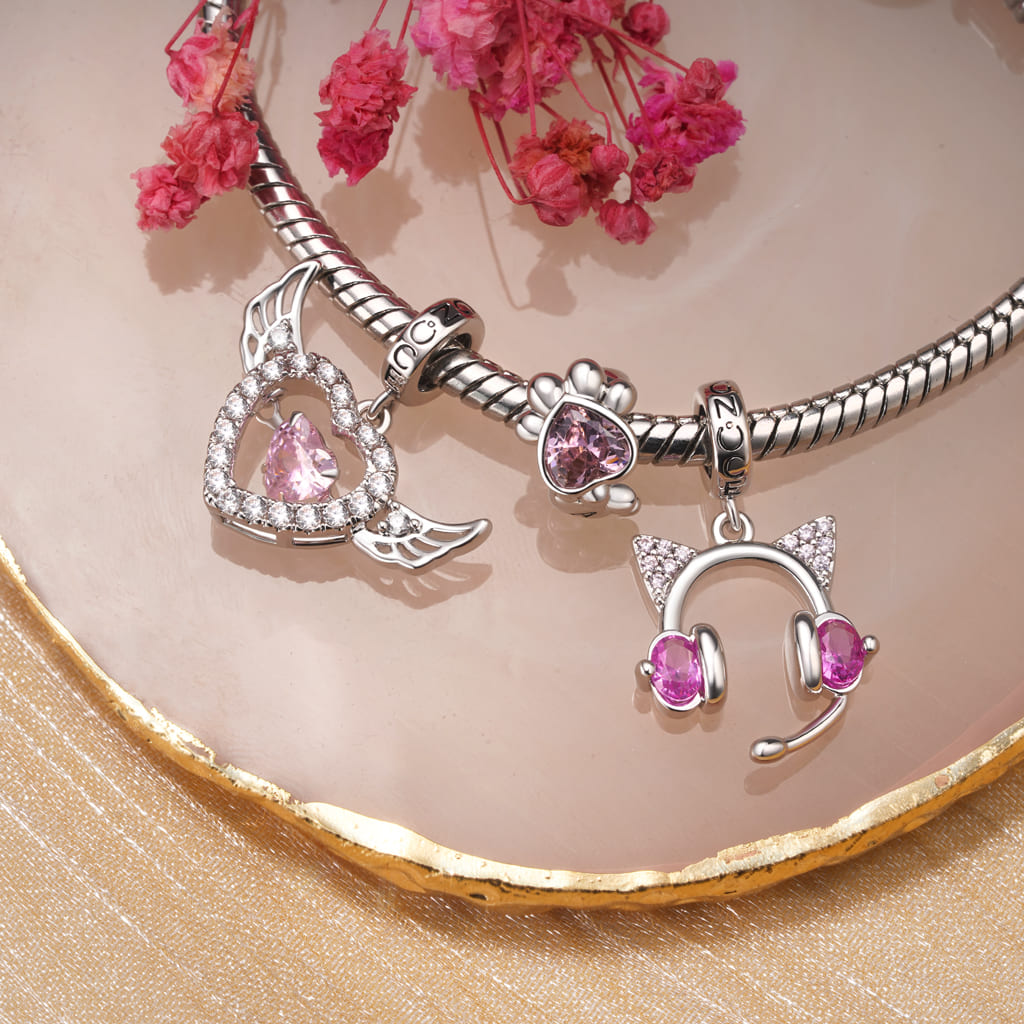 Gnoce Beating Heart Pendant Dangle Charm_3