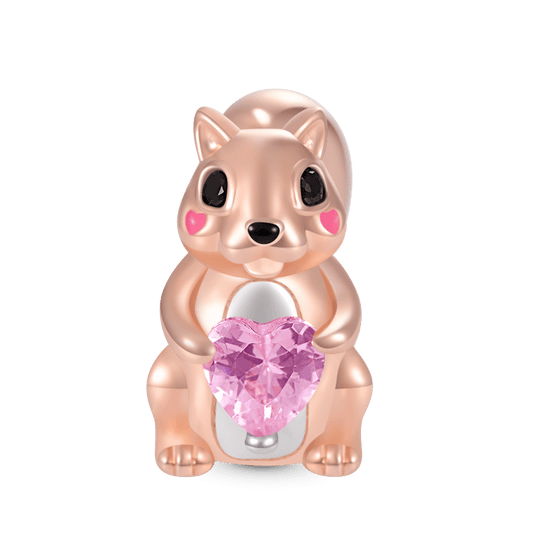 Gnoce Lovely Squirrel Embraces Heart Gem Charm_1