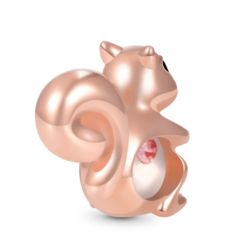 Gnoce Lovely Squirrel Embraces Heart Gem Charm_2