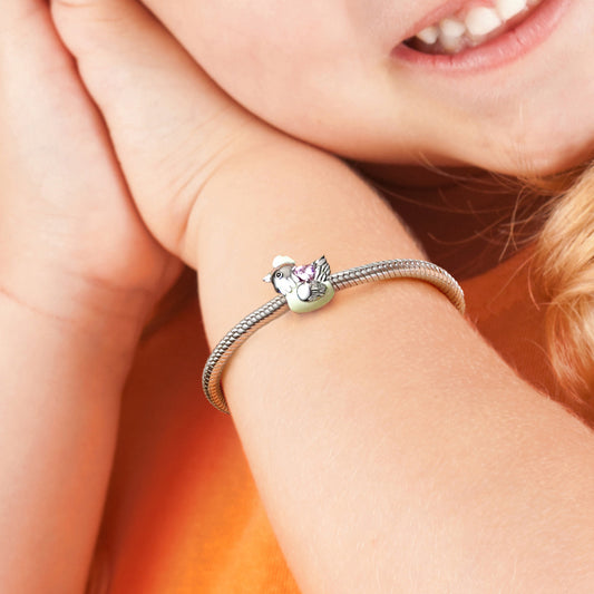 Gnoce Chinese Zodiac Rooster Embraces Heart Gem Charm_5