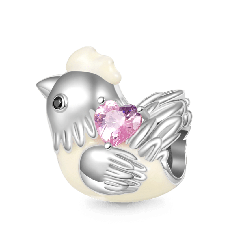 Gnoce Chinese Zodiac Rooster Embraces Heart Gem Charm_1