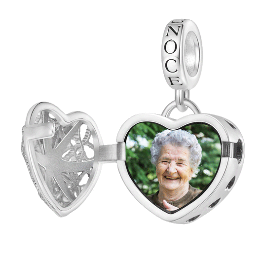 Gnoce Personalized Photo Hollow Heart Starfish Pendant Dangle Charm_1