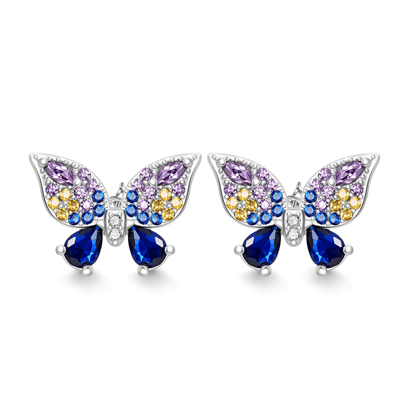 Gnoce Sparkling Butterfly Stud Earrings_1