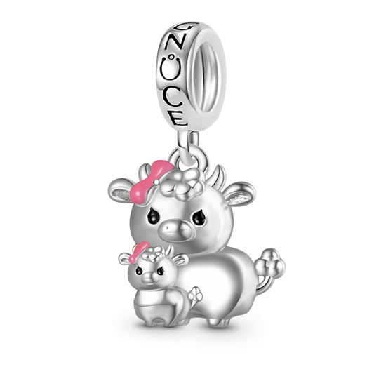 Gnoce Embrace Love Cow & Baby Pendant Dangle Charm_1
