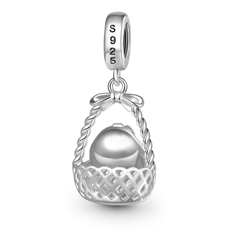 Gnoce Bunny in Basket Easter Gift Pendant Dangle Charm_2