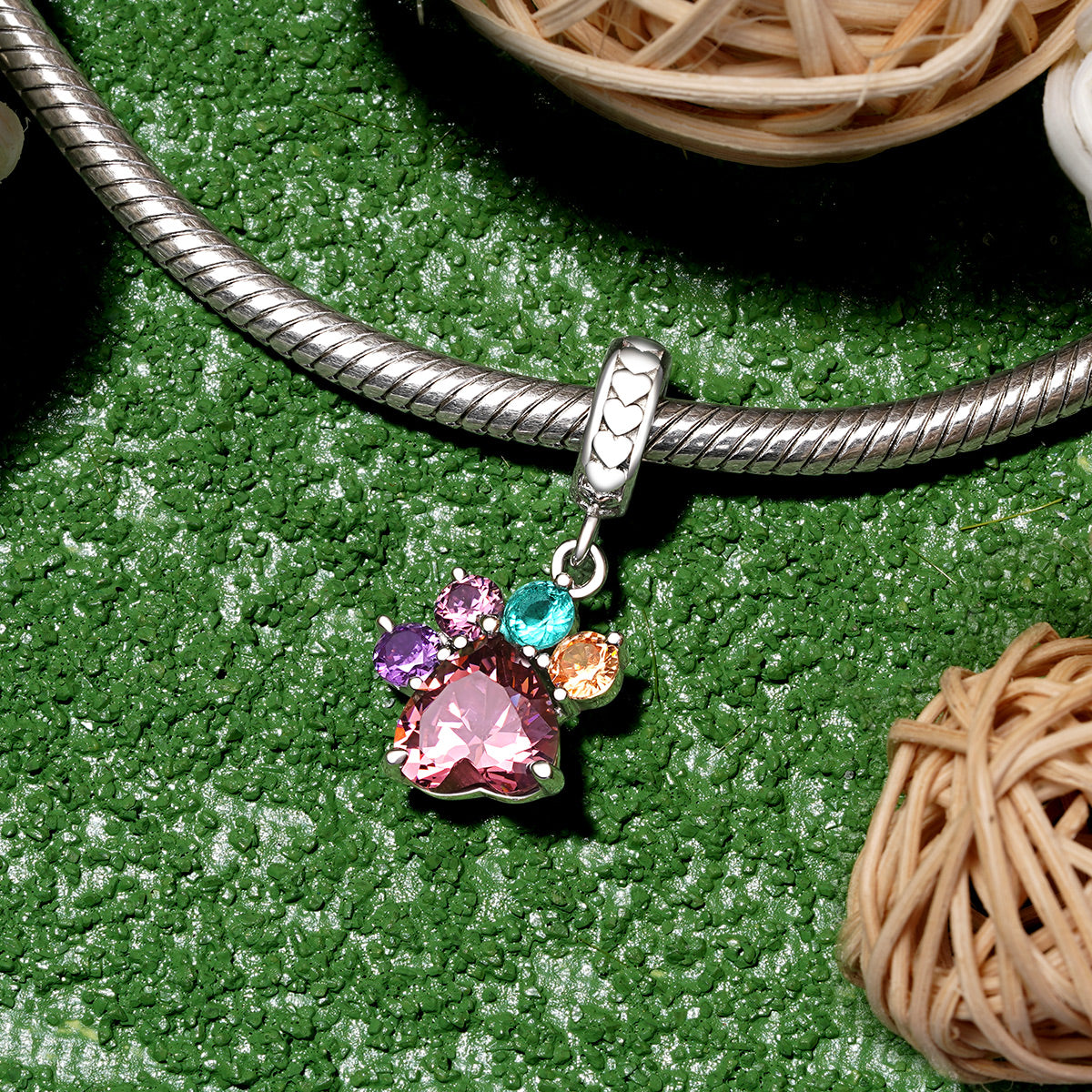 Gnoce Cute Pet Paw Pendant Dangle Charm_3