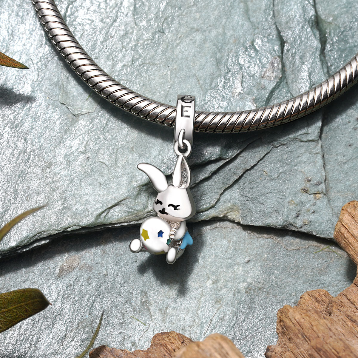 Gnoce Easter Bunny Egg Pendant Dangle Charm_3