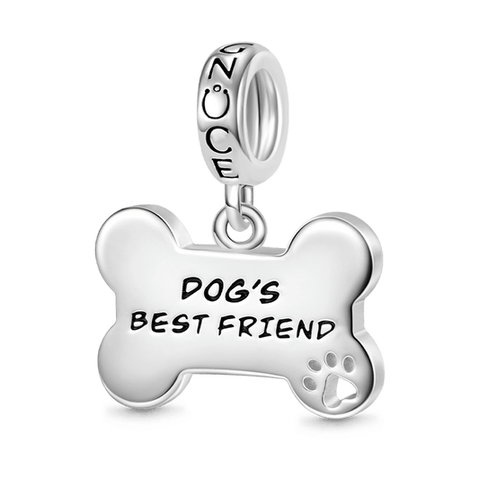 Gnoce Dog Loves Bone Engravable Pendant Dangle Charm_1