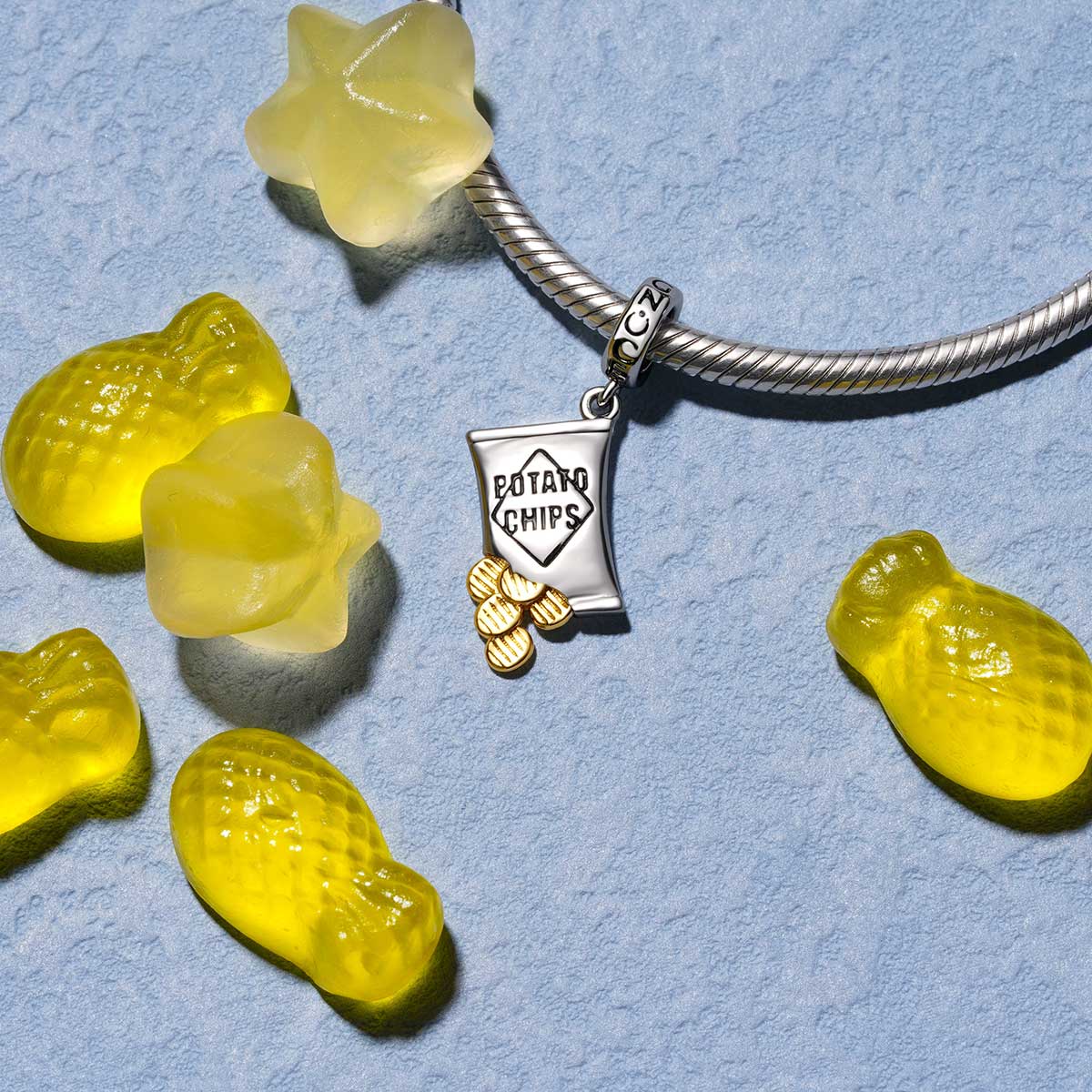Gnoce Snack Food Potato Chips Pendant Dangle Charm_3