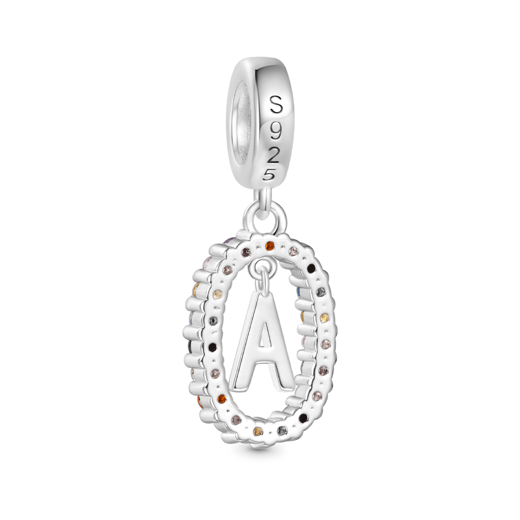 Gnoce Personalized Initial Letter Color Pendant Dangle Charm_3