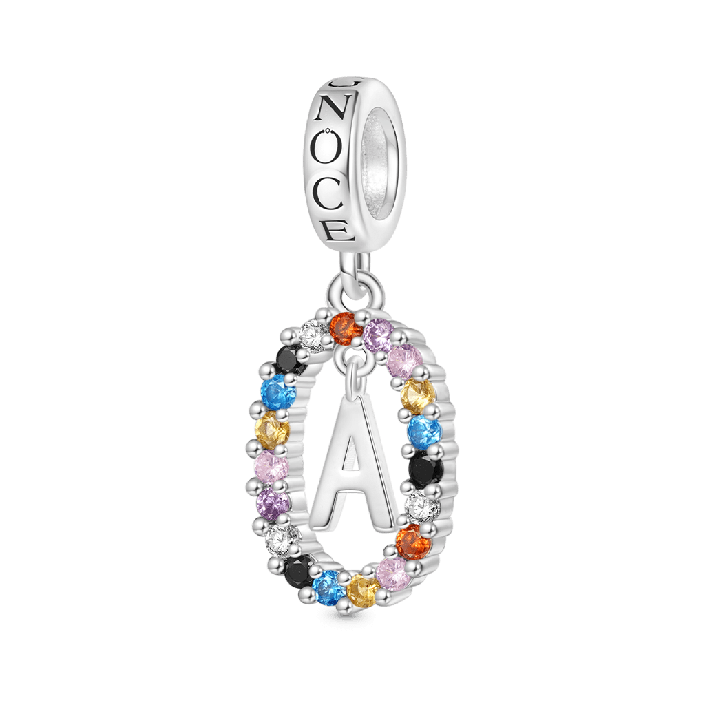 Gnoce Personalized Initial Letter Color Pendant Dangle Charm_1
