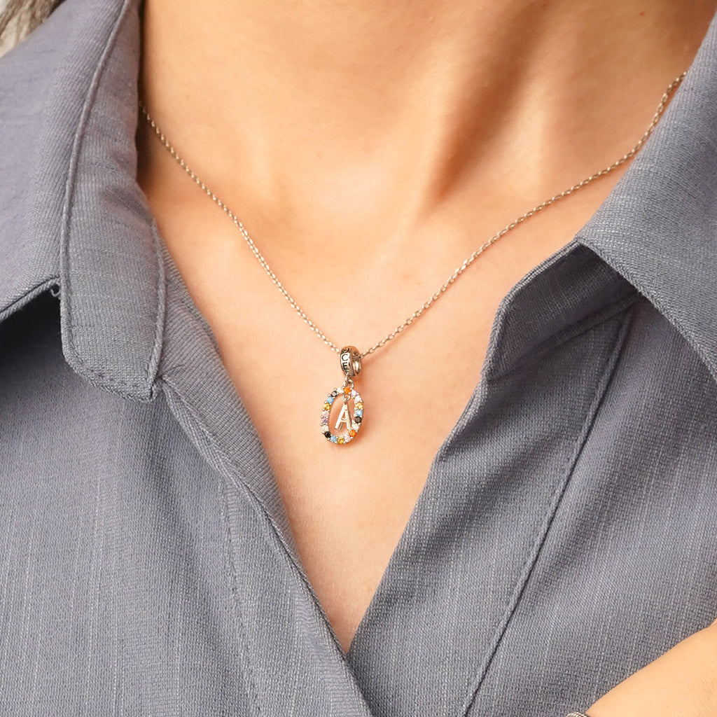 Gnoce Personalized Initial Letter Color Pendant Dangle Charm_6