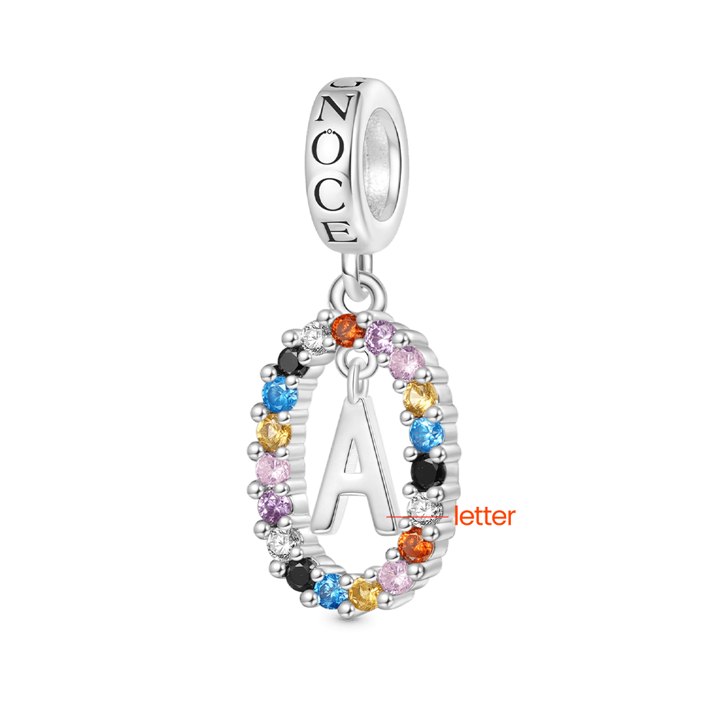 Gnoce Personalized Initial Letter Color Pendant Dangle Charm_2