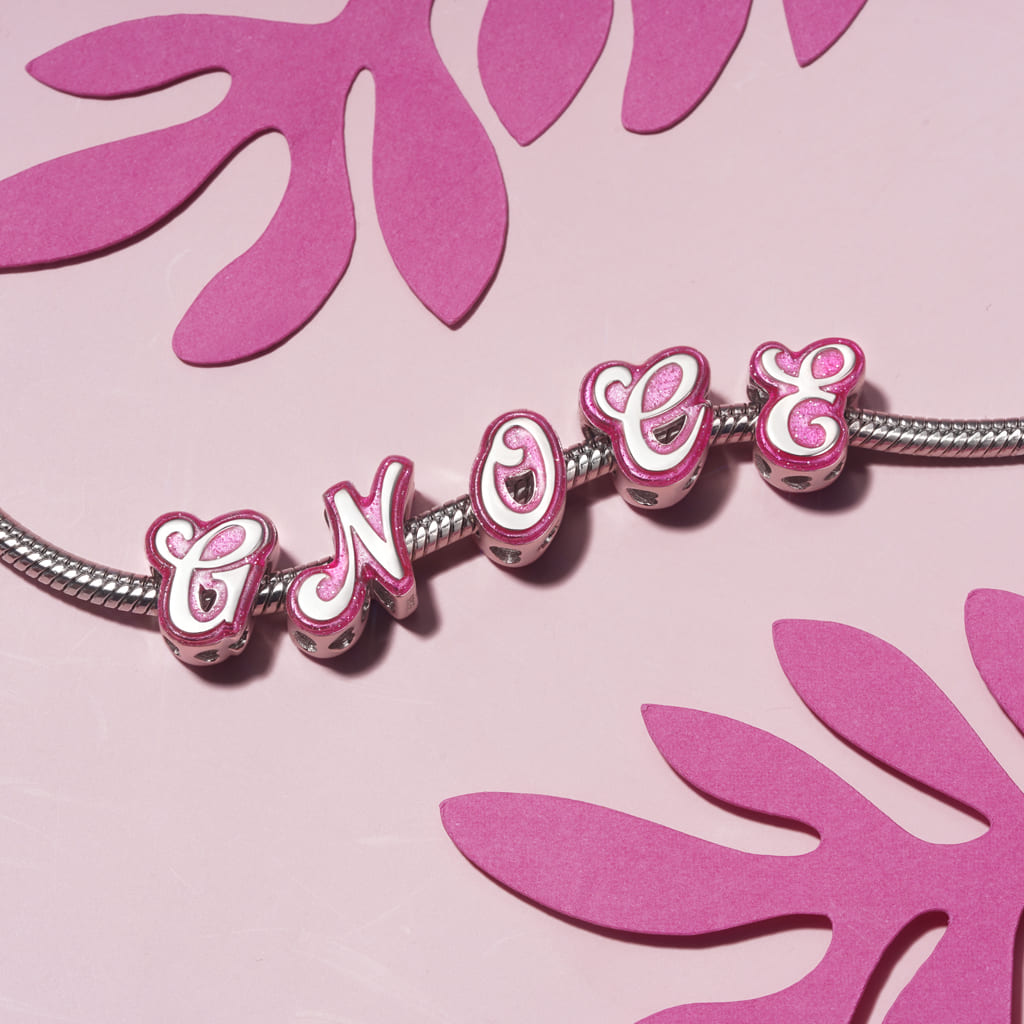 Gnoce Personalized Barbie Pink Letter Charm_3