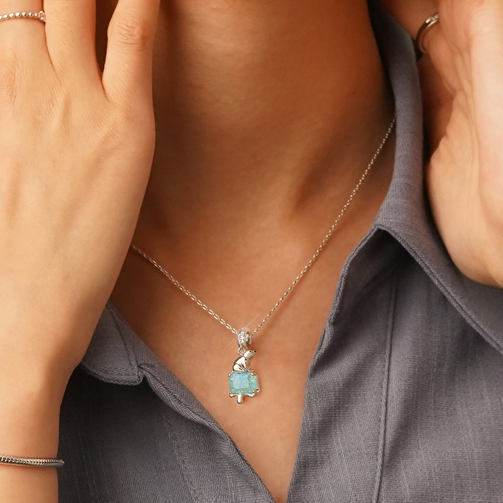 Gnoce Melting Glacier Polar Bear Pendant Dangle Charm_5