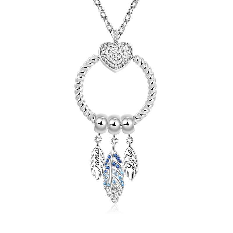 Openable O Pendant with Personalized Feathers Dangle Necklace 925 Sterling Silver_1