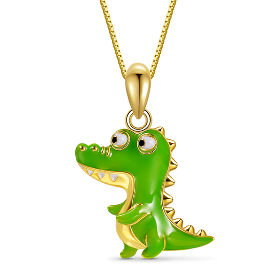 Gnoce Green Crocodile Necklace_1