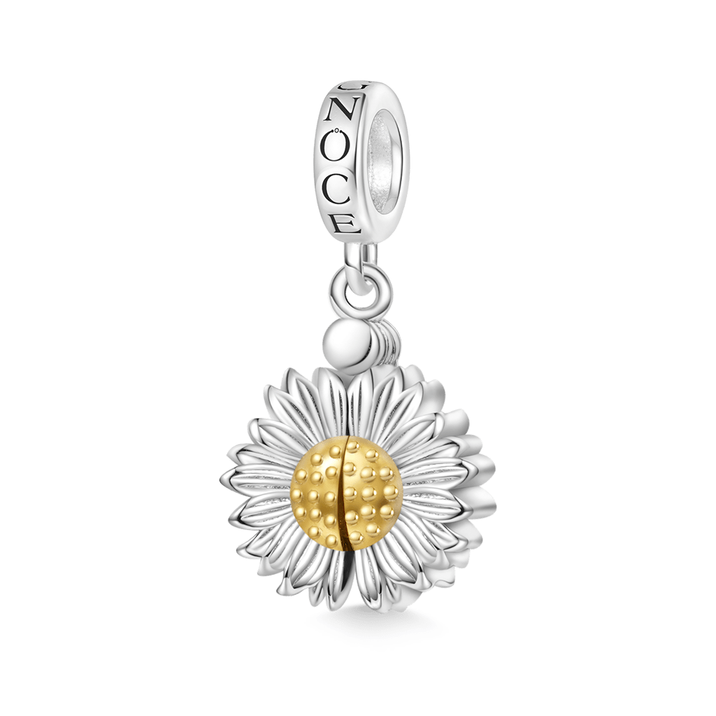 Gnoce Openable Sunflower Engravable Pendant Dangle Charm_2